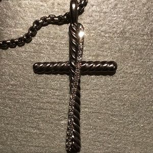 David Yurman Diamond Cross Necklace.